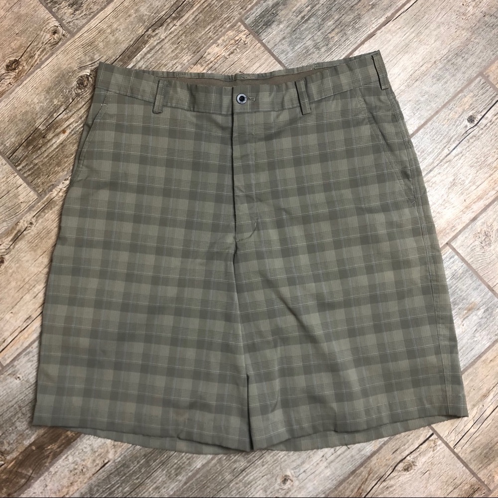 Nike Golf Fit Dry 34 Mens Golf Shorts Khaki Plaid